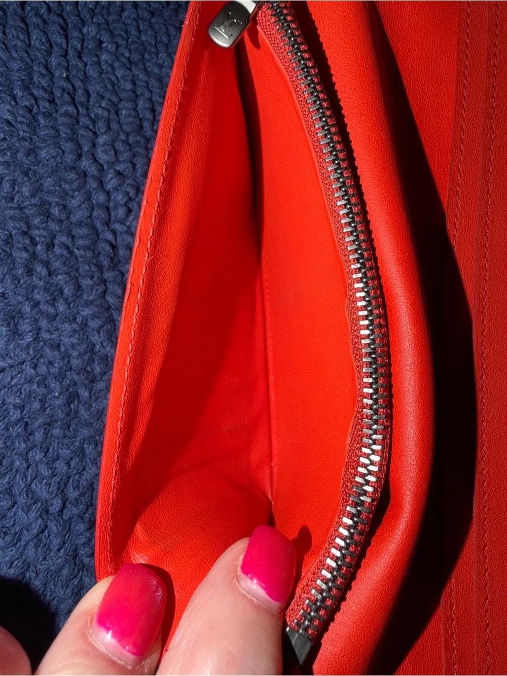 Louis Vuitton Red Brazza Long Leather Unisex Bifold Wallet